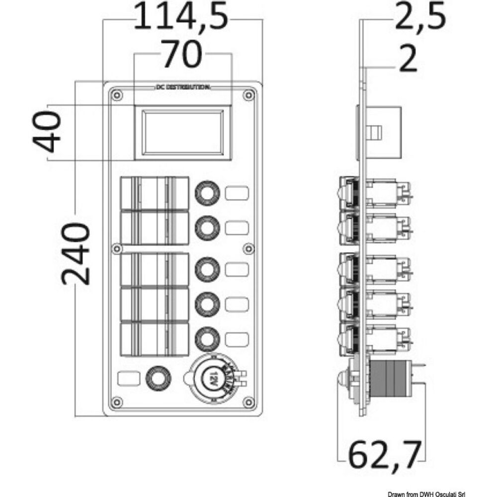 PCAL electric panel w/digital voltmeter 9/32 V