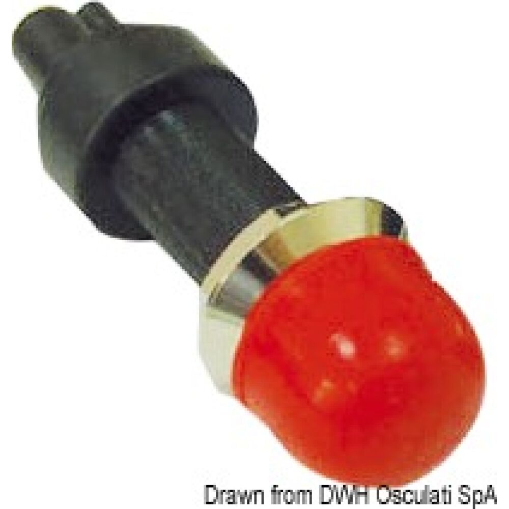 Watertight brass push button red