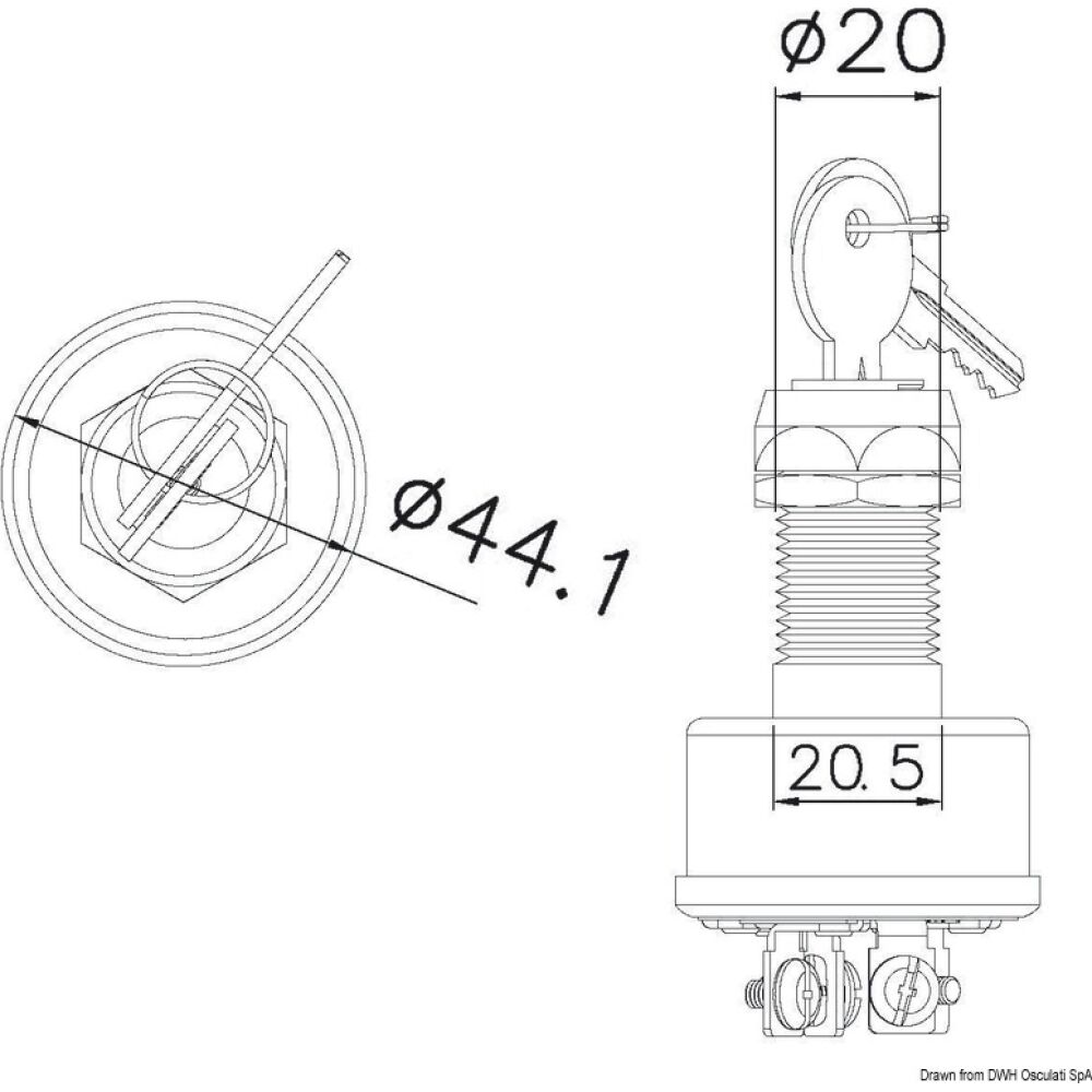 Chiave avviamento 5 contatti 15 A