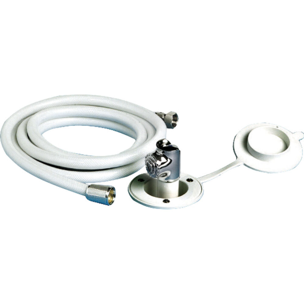 Doccetta Mizar bianca tubo PVC 2,5 m in piano