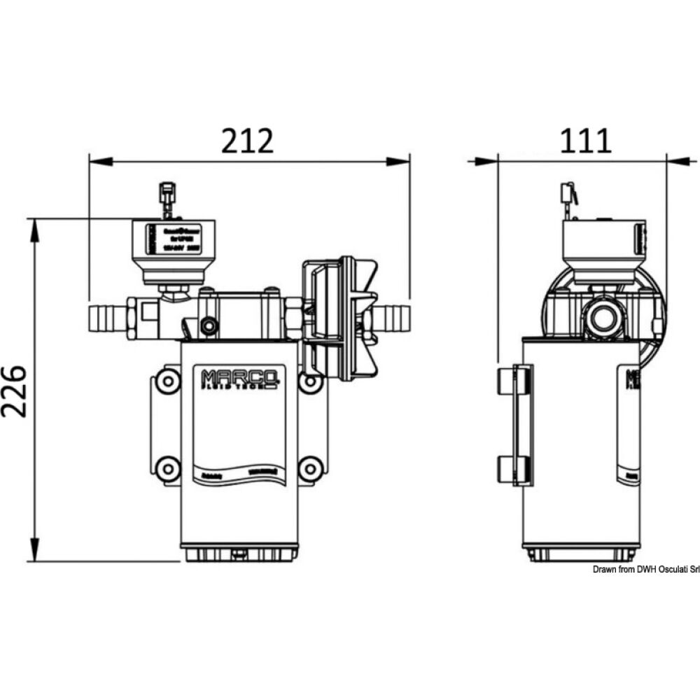 Marco electr.oper. autom. fresh w.pump 2.5bar26l/m