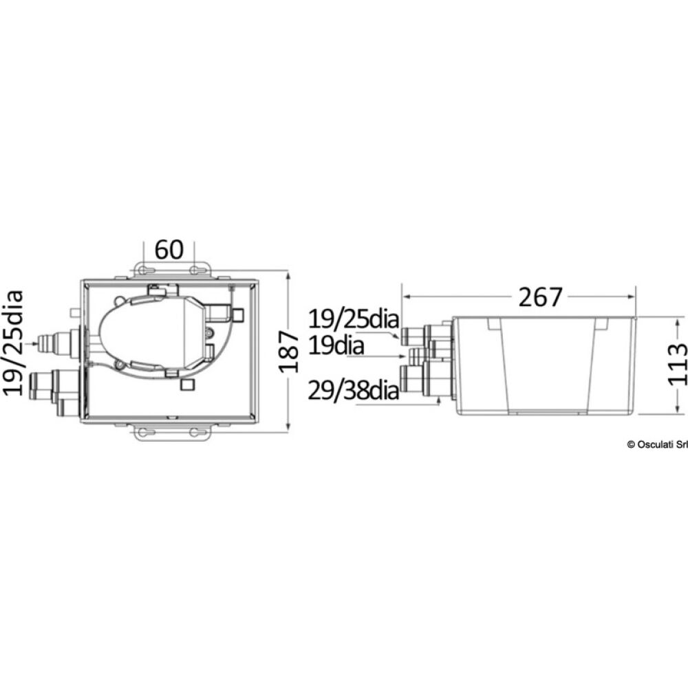 Shower sump pump system 24 l/min 12V