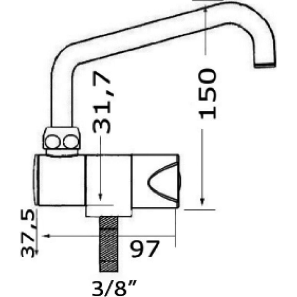 Rubinetto rotante basso solo freddo