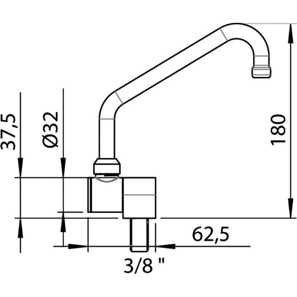 Beccuccio abbattibile in ottone cromato