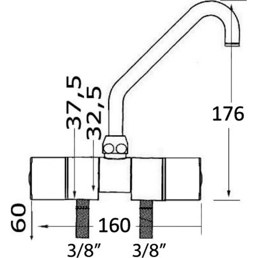 Miscelatore caldo/freddo alto