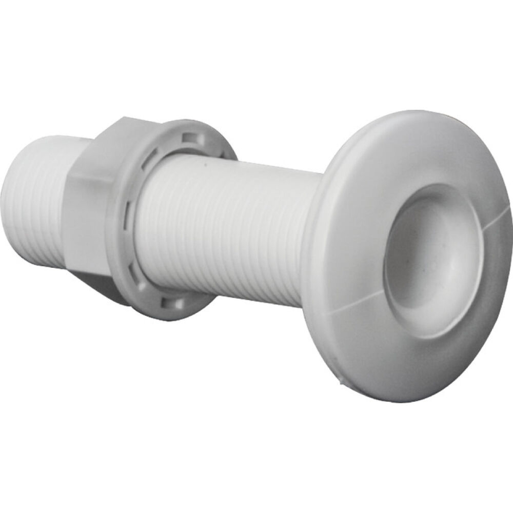 Threaded seacock white plastic 1/2"