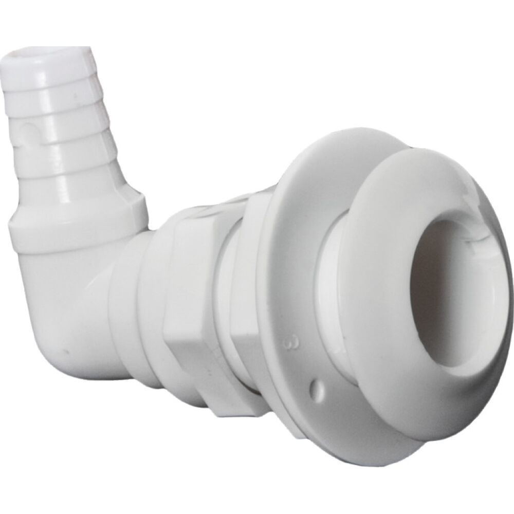 90° seacock white plastic 1" x 25 mm