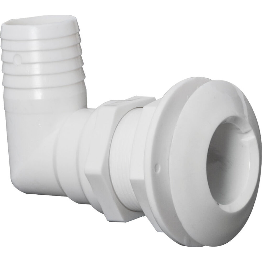 90° seacock white plastic 1"1/2 x 38 mm