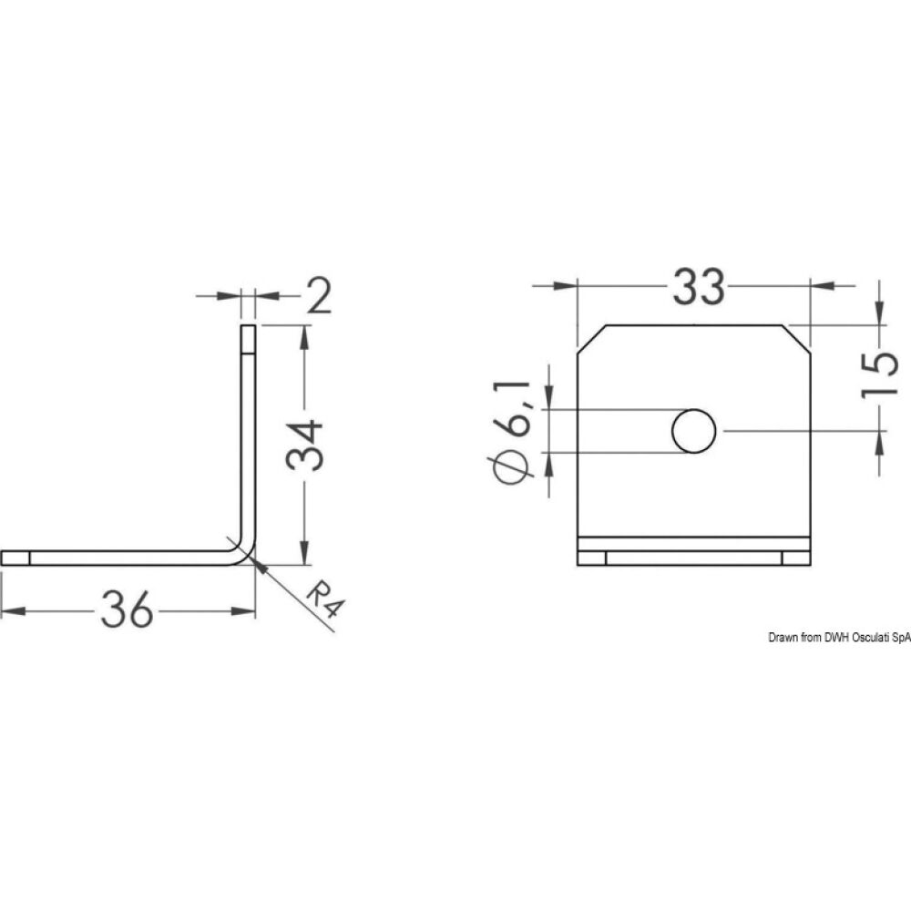 Staffa inox per comando flessibile a distanza