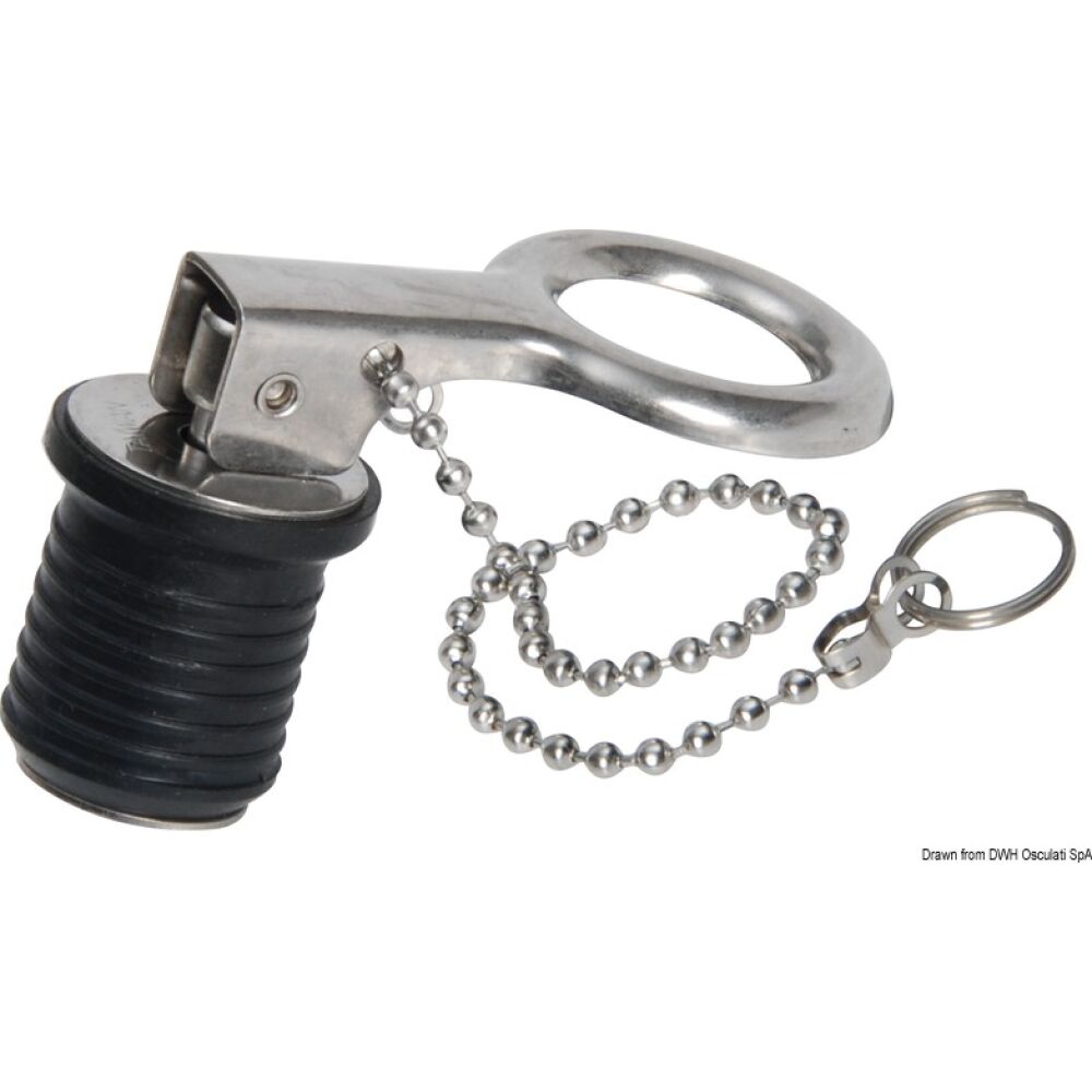 Tappo inox espansione 22 mm con catenella