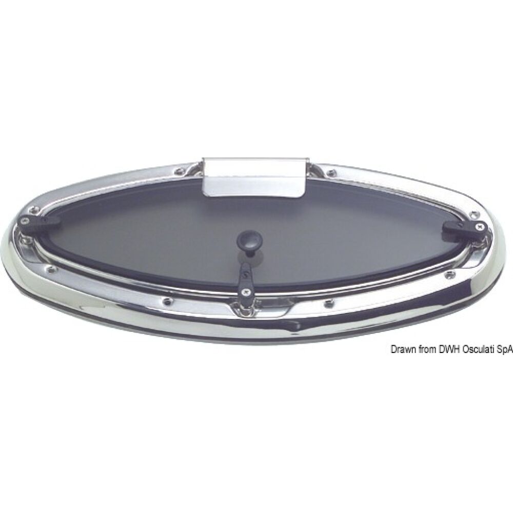 Oblò Bomar inox ellittico 495 x 219 mm