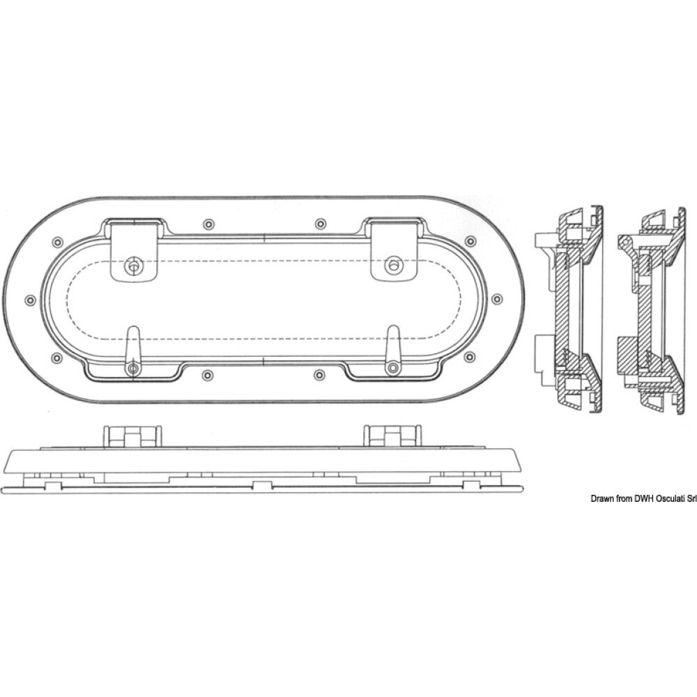 Oblò ovale Bomar Flagship 141 x 357 mm