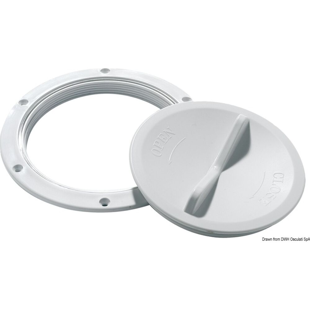 Tappo ispezione bianco 127 mm apertura facilitata
