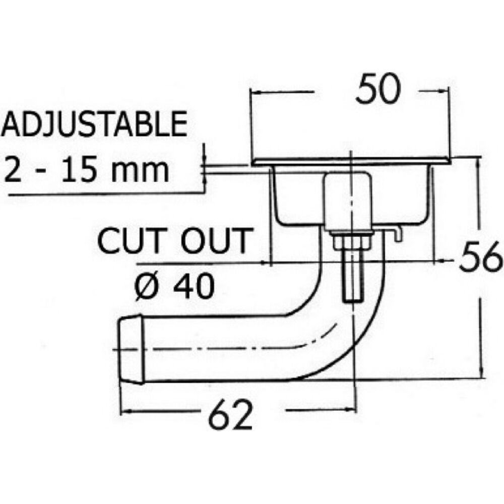 Flush SS fuel vent head 50 mm
