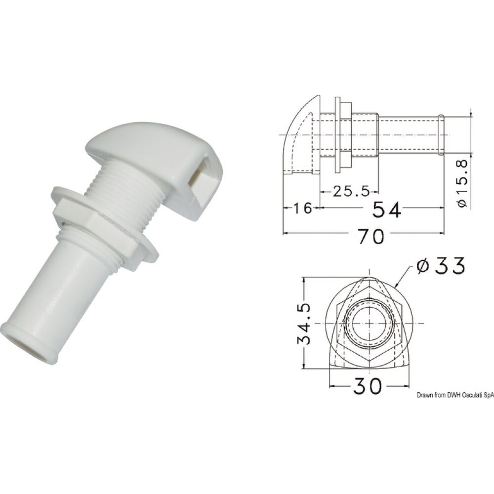 Sfiato in plastica Ø 16 mm