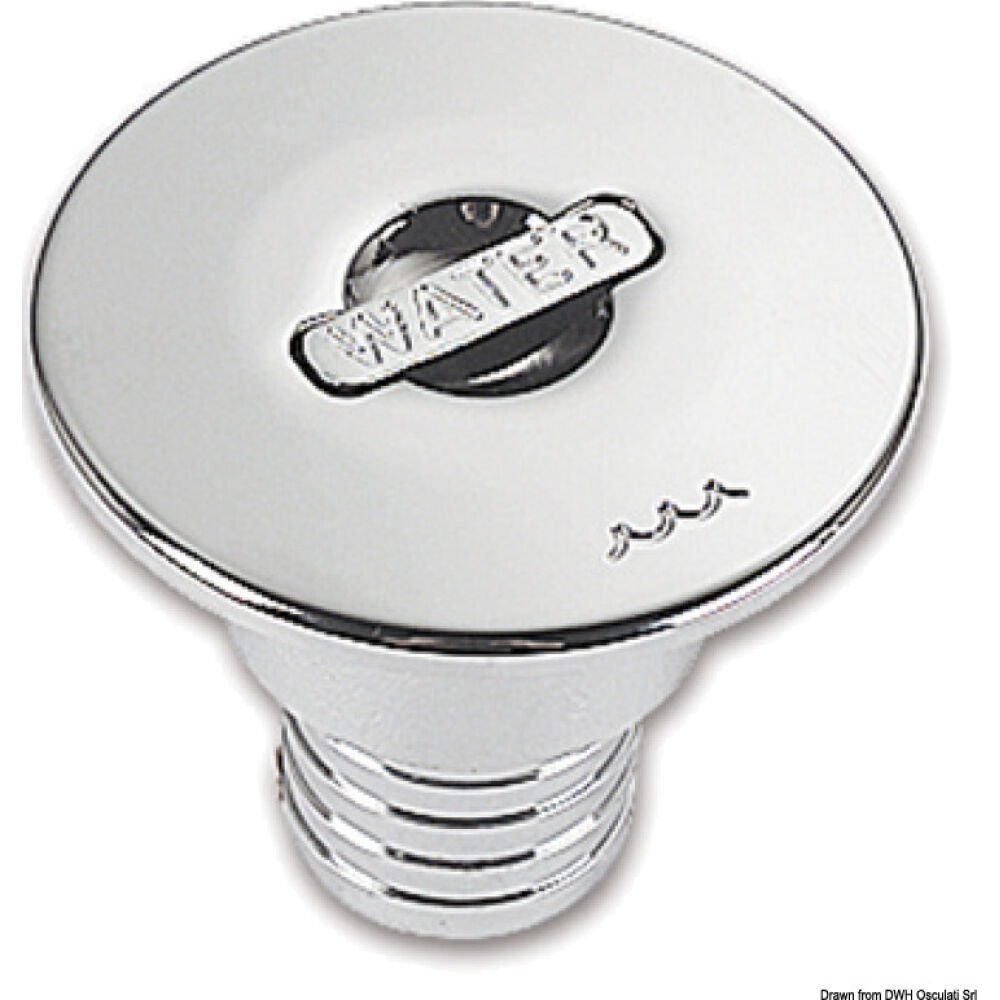 Chromed brass WATER straight deck plug 38 mm