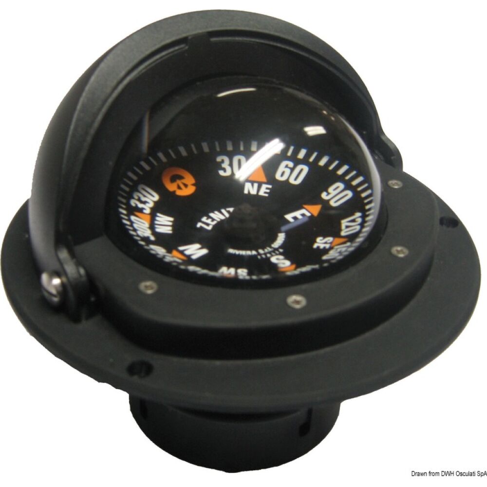 Bussola Riviera 3" con coperchio nera/nera