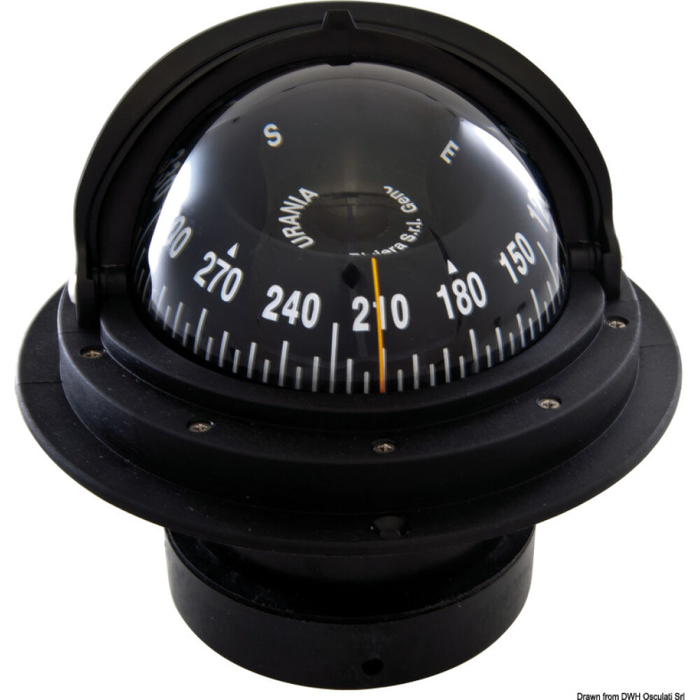 Bussola Riviera 4" con coperchio nera/nera rosa frontale