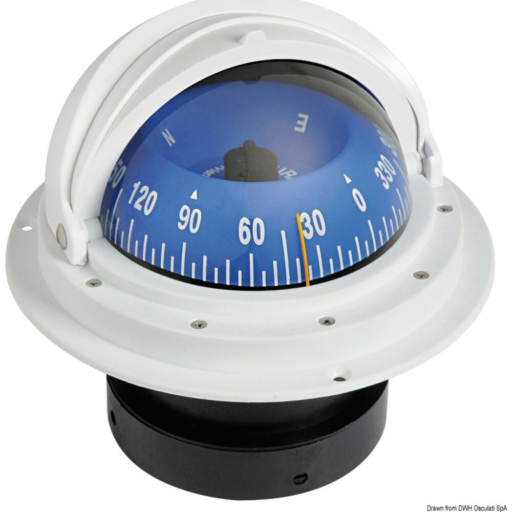 Bussola Riviera 4" con coperchio bianca/blu rosa frontale