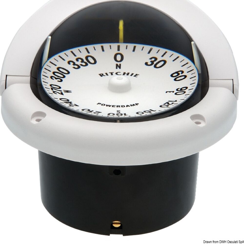 Bussola Ritchie Helmsman 3"3/4 incasso bianca/b.