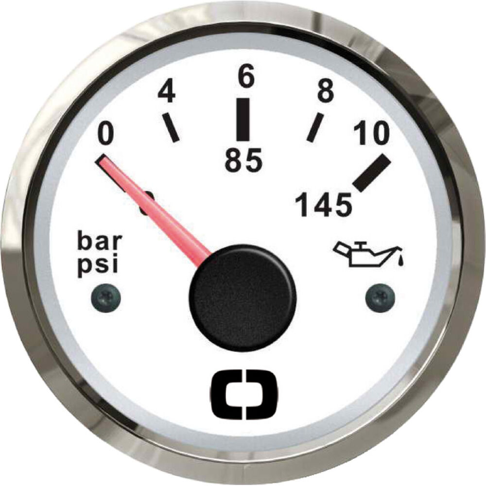 Indicatore pressione olio 0-10 bar bianco/lucida
