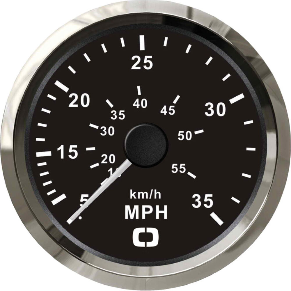 Spidometro Pitot 0-35 MPH nero/lucida