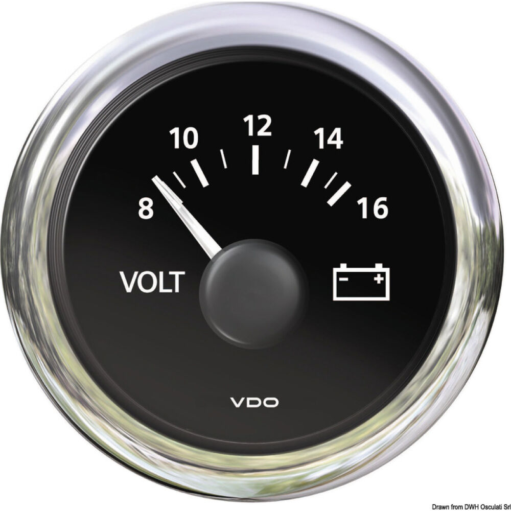 Voltmetro 8/16 V nero