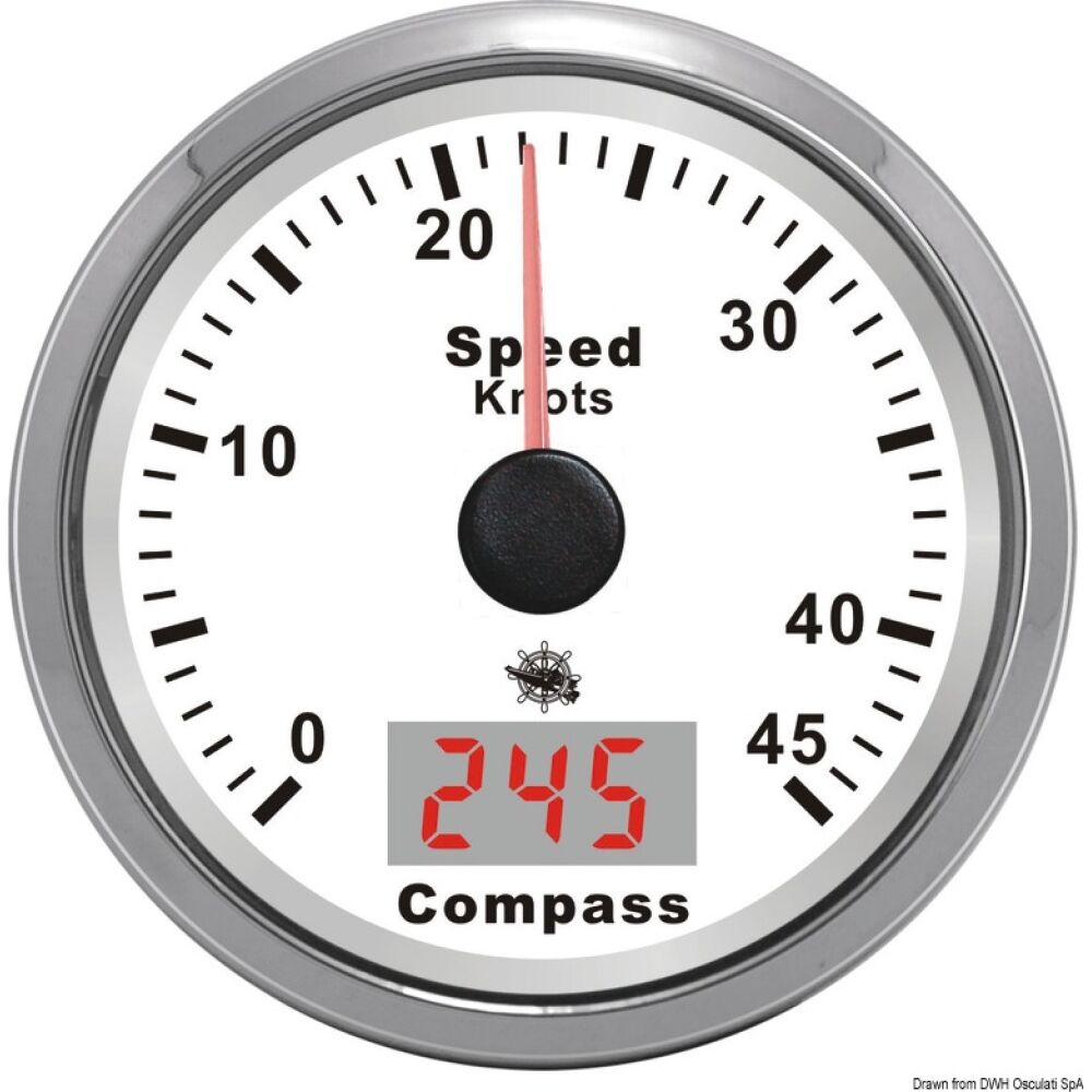 Log con bussola GPS bianco/lucida