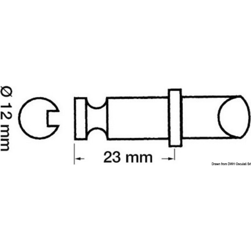 Scalmo ottone cromato per canotti Bat e Lomac