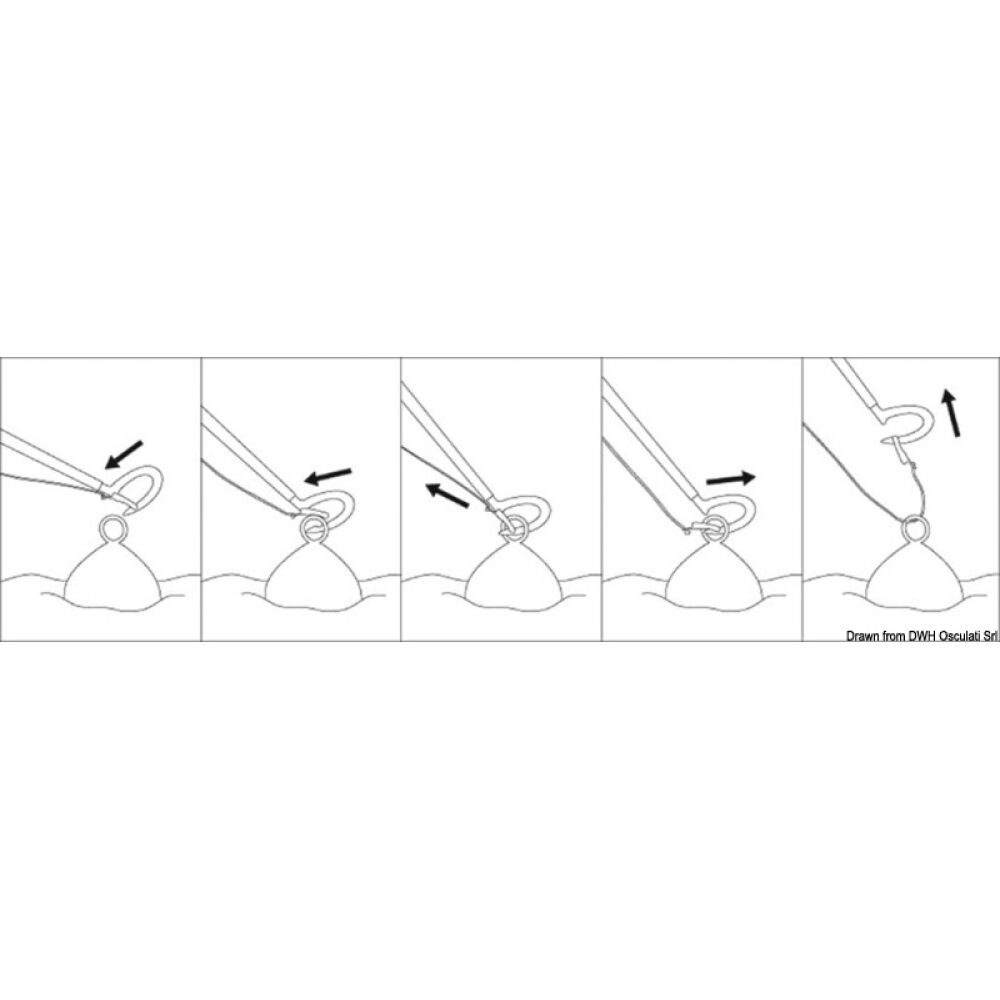 Telescopic boat hook for buoy mooring