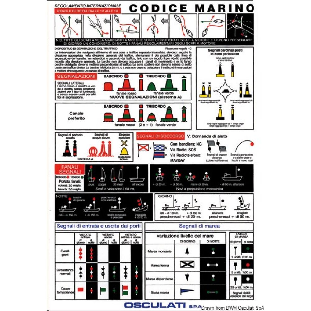 Tabella adesiva codice marino