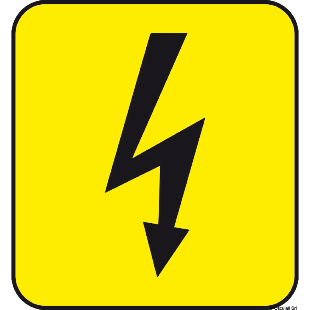 Adesivo pericolo corrente (foglio da 10 loghi) 25x27