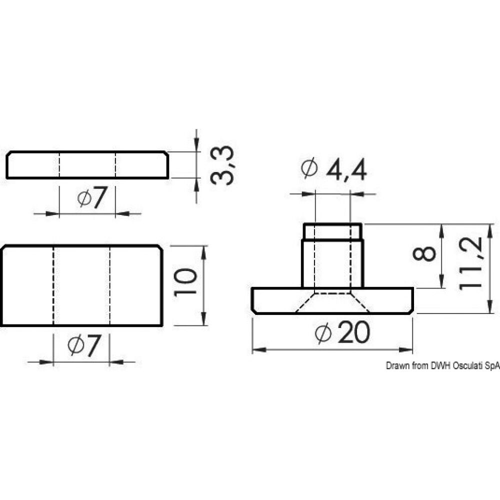 Glass stop spacer black (100 pcs) Packaging containing 100 pcs.