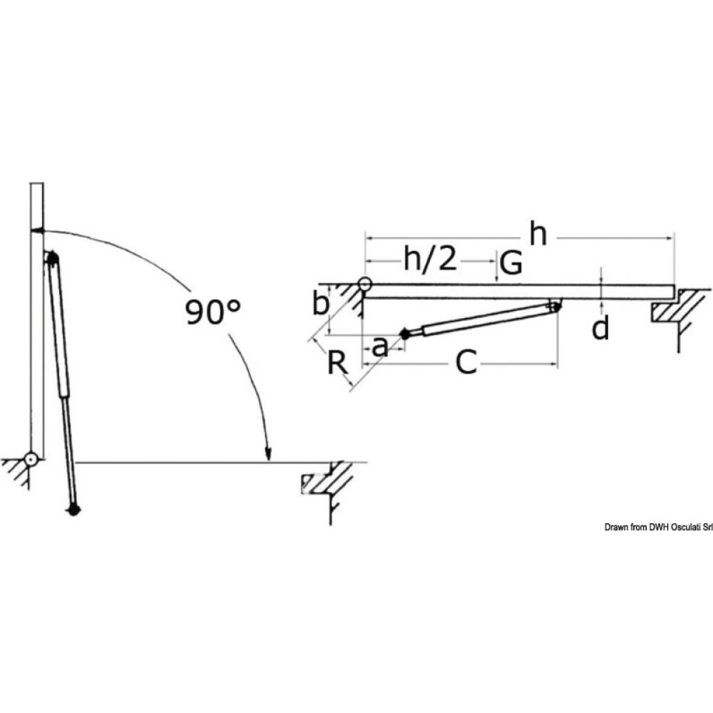 Molla a gas 244 mm 9 kg