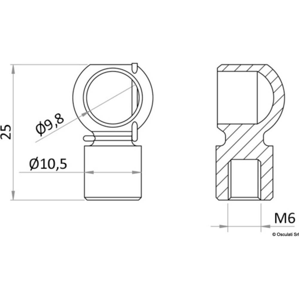 Testina inox sfera 10 mm