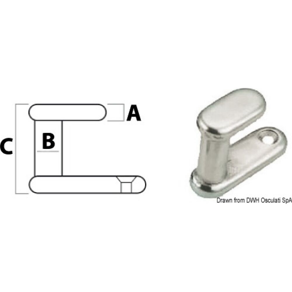 Coat hook polished AISI316