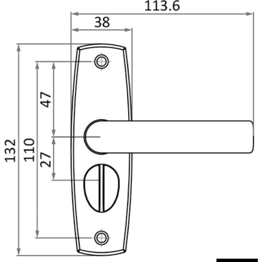 CONTEMPORARY handle pair w/strike plate right