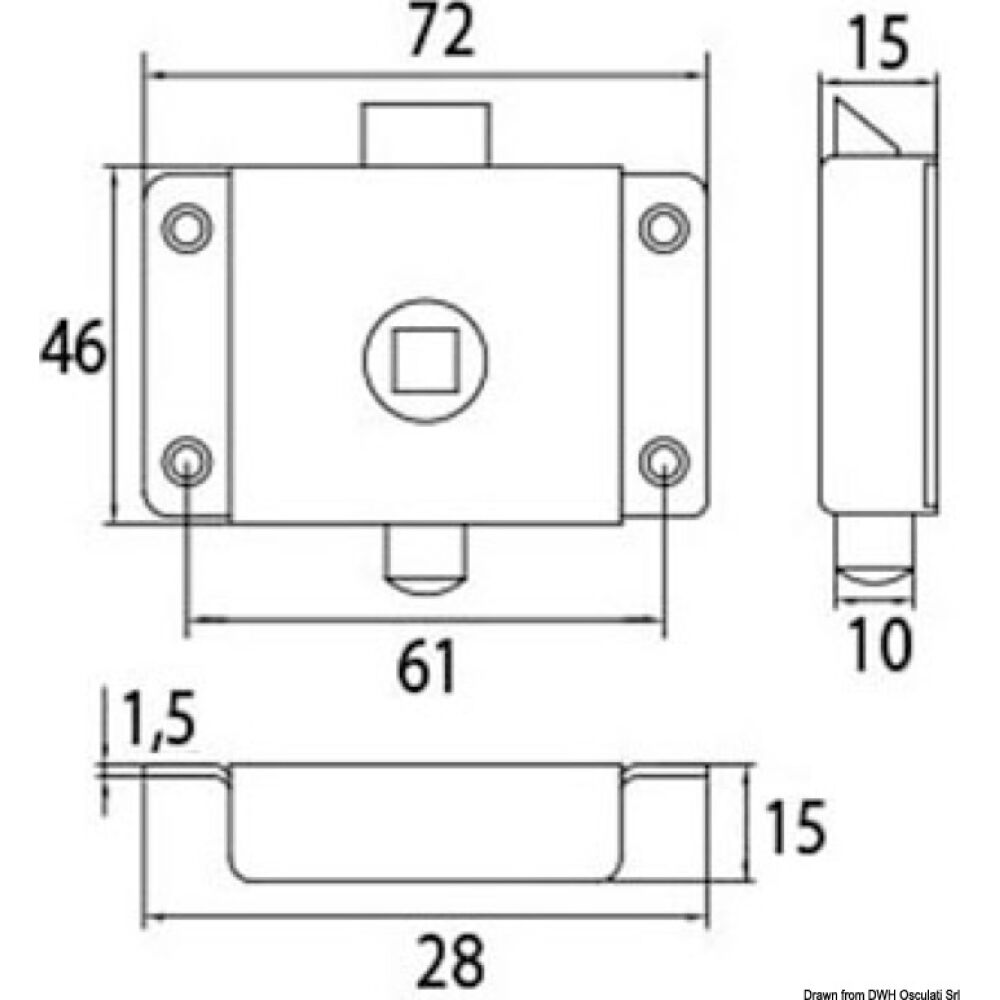 Chromed brass WC 70x45 mm