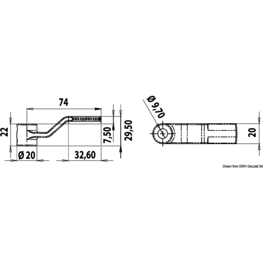 Leva ricambio alzap. mm 29,5