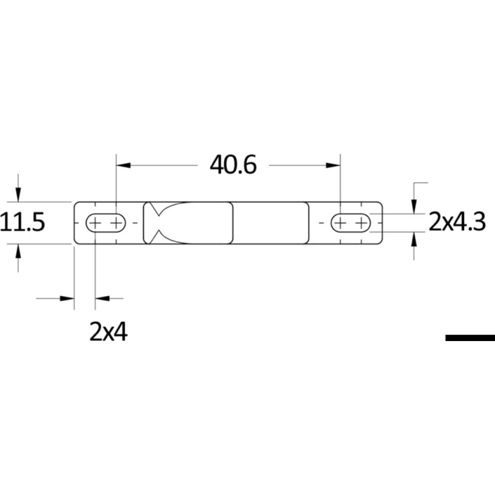 Chiusura a spinta con gancio Grabber 40,6 mm nero