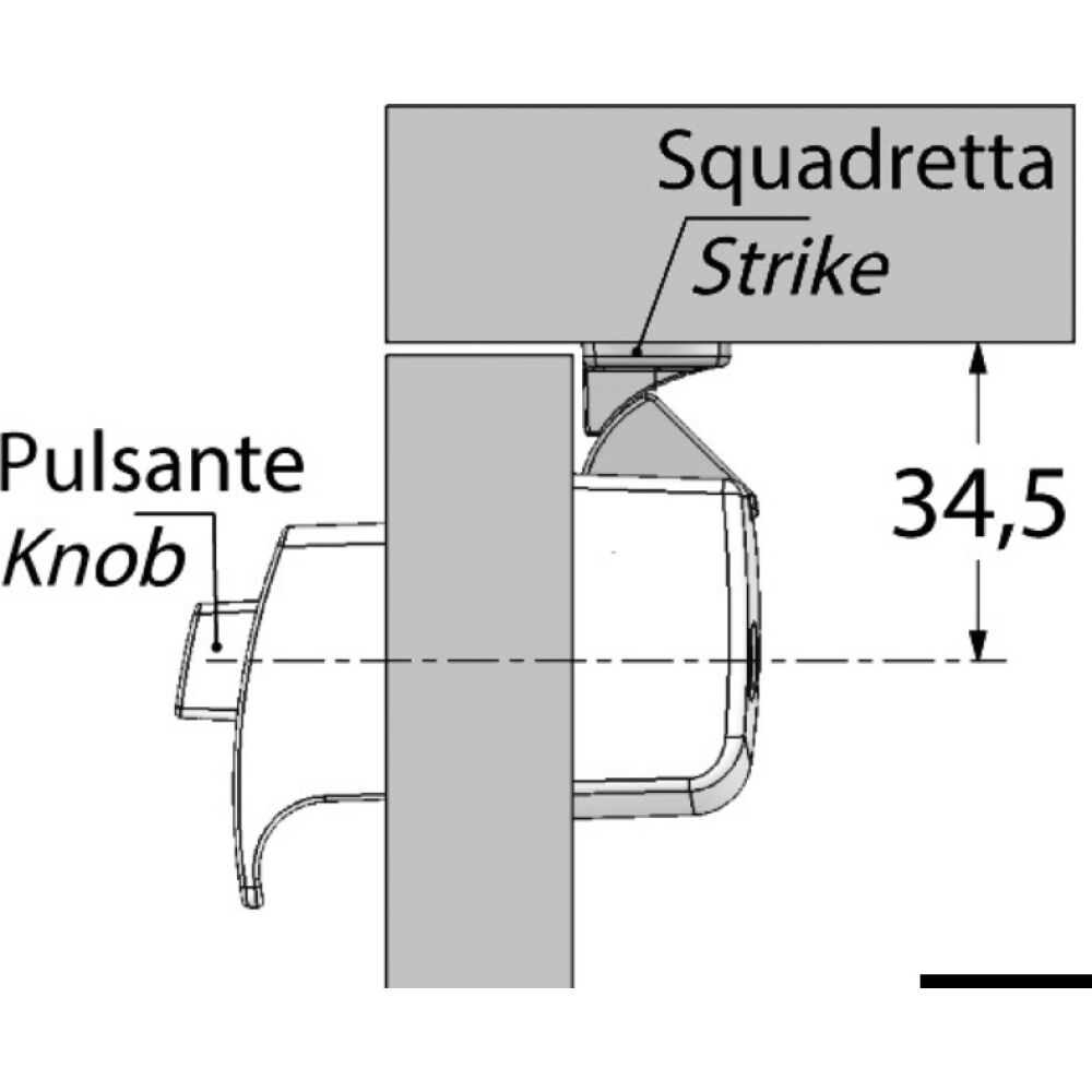 Pulsante in ottone completo di serratura