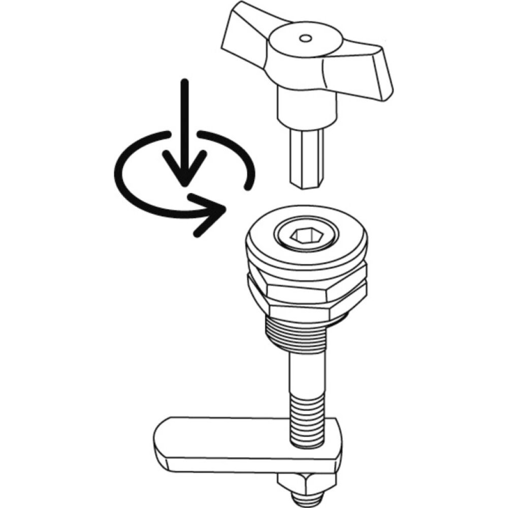 Chromed brass hollow lock 15/38 mm