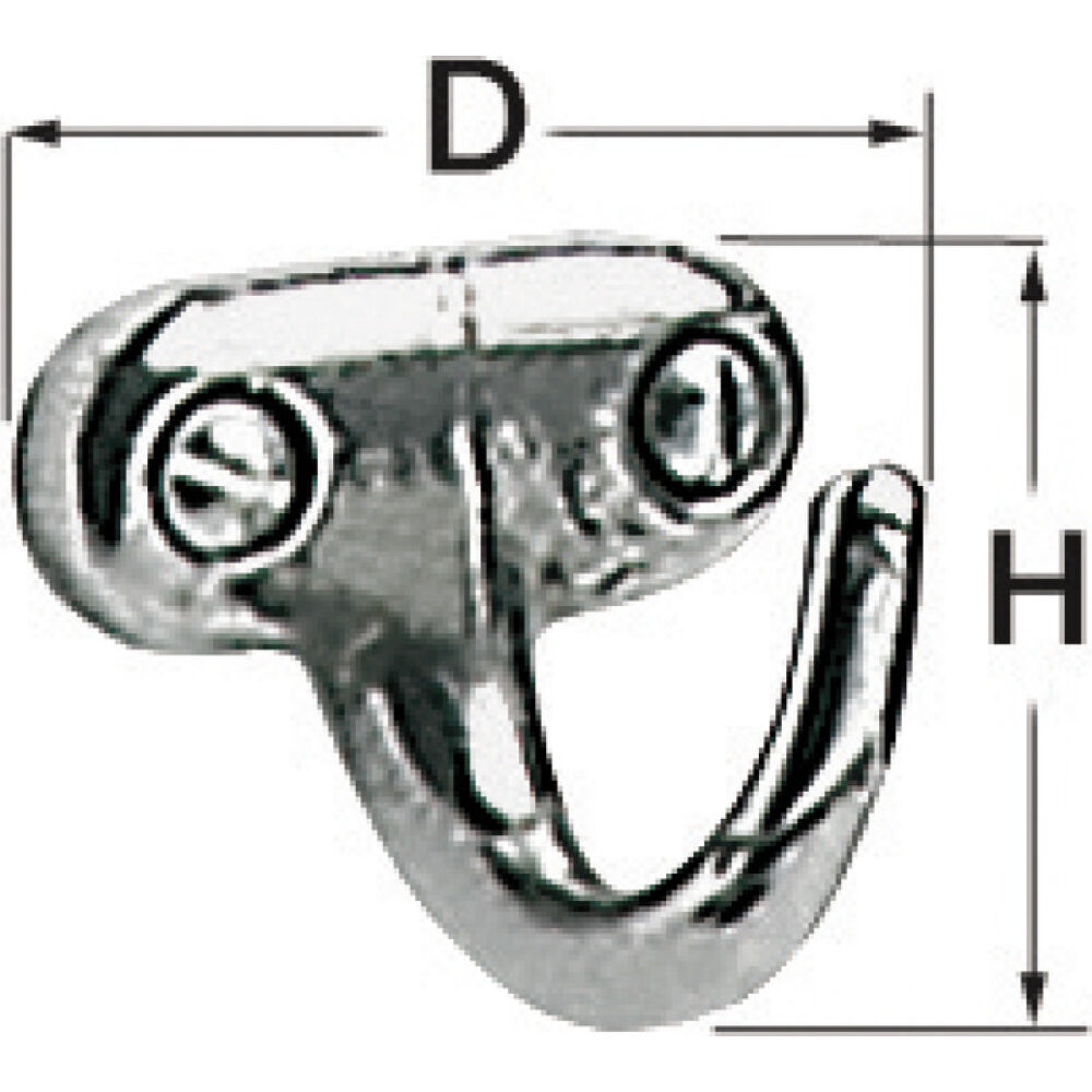 Polished SS hook 25x25 mm