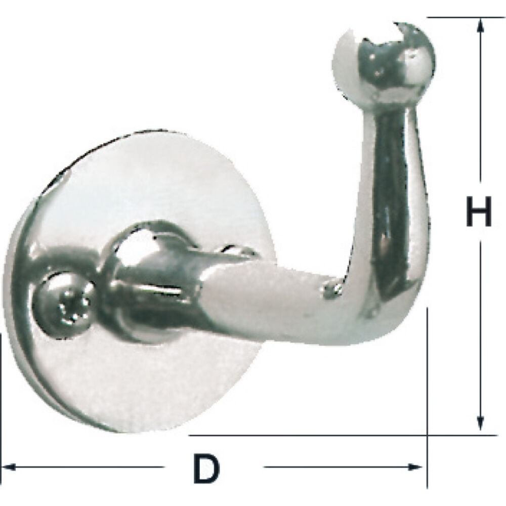 Polished SS hook 47x27 mm