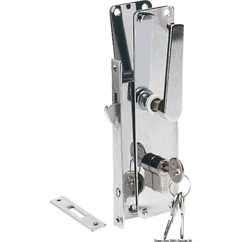 Chromed brass sliding door lock Yale