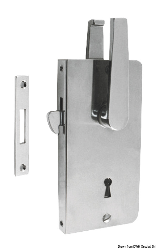 Chromed brass sliding door lock w/regular key